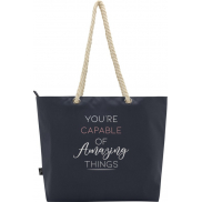 Panama torba termiczna na plażę z uchwytami ze sznurka wykonana z materiałów z recyklingu z certyfikatem GRS 23L, niebieski