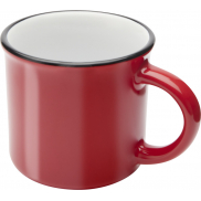 Bari kubek ceramiczny o pojemności 240 ml z błyszczącym wykończeniem, czerwony