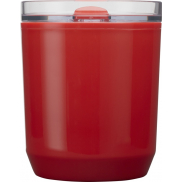Hudson kubek z podwójnymi ściankami o pojemności 180 ml wykonany z tworzyw sztucznych pochodzących z recyklingu, czerwony