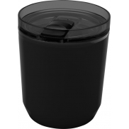 Hudson kubek z podwójnymi ściankami o pojemności 180 ml wykonany z tworzyw sztucznych pochodzących z recyklingu, czarny