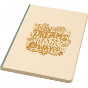 Liliana notatnik A5 z trzciny cukrowej z miękką okładką z RPET, zielony