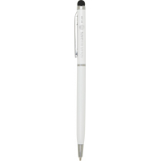 Ore aluminium ballpoint pen with stylus (blue ink), biały