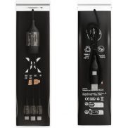 SCX.design C50 kabel szybkiego ładowania 5 w 1 o mocy 100 W/5 A z wyświetlaczem cyfrowym, czarny