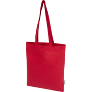 Madras Blend torba na zakupy z bawełny z recyklingu z certyfikatem GRS o gramaturze 140 g/m² i pojemności 7l, czerwony