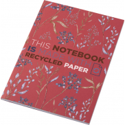 Notatnik A5 Novella Austen z miękką okładką z materiału z recyklingu, 50 kartek, czerwony