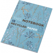 Notatnik A5 Novella Austen z miękką okładką z materiału z recyklingu, 50 kartek, niebieski