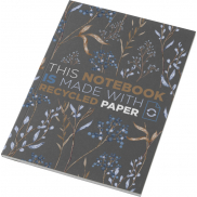 Notatnik A5 Novella Austen z miękką okładką z materiału z recyklingu, 50 kartek, szary