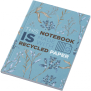 Notatnik A6 Novella Austen z miękką okładką z materiału z recyklingu, 50 kartek, niebieski