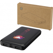 Intan powerbank o pojemności 10 000 mAh i mocy 10 W z tworzyw sztucznych pochodzących z recyklingu, czarny