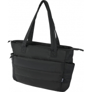 Puffer torba na zakupy z certyfikatem GRS z recyklingu na laptopa o przekątnej 15,6 cala, 18 l , czarny