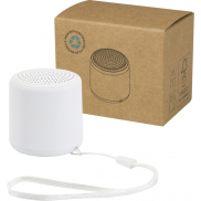 Velkis głośnik bezprzewodowy Bluetooth® o mocy 3 W z tworzyw sztucznych pochodzących z recyklingu, biały
