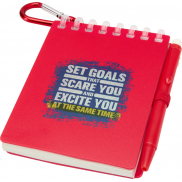 Lig Mini outdoorowy zestaw z notatnikiem w miękkiej okładce z tworzyw sztucznych pochodzących z recyklingu i długopisem (nieb, c