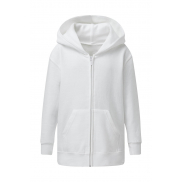 Dziecięca bluza na zamek z kapturem - white