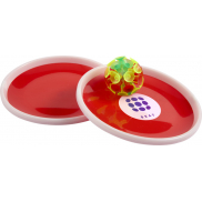 Flicka łapana gra w piłkę, czerwony