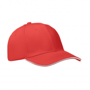 6-panel czapka z daszkiem 260 - biały/czerwony