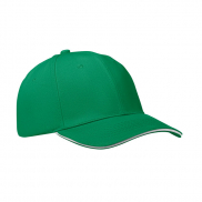 6-panel czapka z daszkiem 260 - zielony preriowy/biały