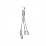 Kabel ładujący 4 w 1 typu C - srebrny