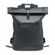 Plecak na laptopa PU rolltop - czarny