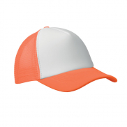 Czapka trucker z 5 panelami - fluorescencyjny pomarańczowy