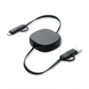 Zwijany kabel ładujący o mocy 6 - czarny