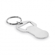 Aluminiowy brelok z otwieraczem - srebrny