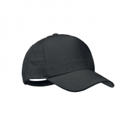 5-PANEL CZAPKA Z KONOPI 370G - czarny