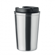 Dwuścienny kubek 350 ml - srebrny mat