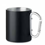 Metalowy dwuścienny kubek300ml - czarny
