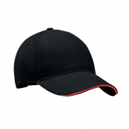 5-panel czapka z daszkiem 260 - czarny/czerwony