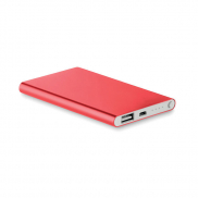 Płaski Powerbank 4000mAh - czerwony