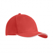 6-panel czapka z daszkiem 270 - biały/czerwony
