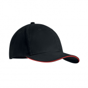 6-panel czapka z daszkiem 270 - czarny/czerwony