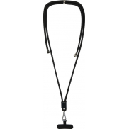 Vega regulowana smycz do smartfona z recyklingu, czarny