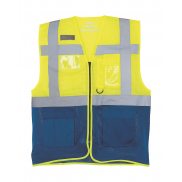 Kamizelka odblaskowa Executive z siatki Fluo - fluo yellow/royal blue