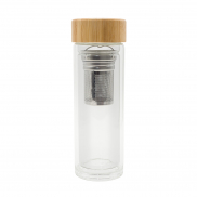 Dwuścienna butelka z zaparzaczem Helen 400 ml, transparentny