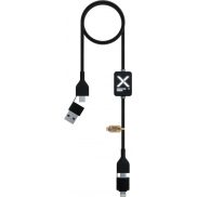 SCX.design C32 kabel do ładowania 60 W z przełącznikiem i podświetlanym logo, czarny
