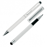 Zestaw piśmienny długopis i pióro kulkowe touch pen soft touch CLAUDIE Pierre Cardin - biały