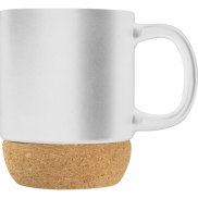 Kubek ceramiczny z korkiem GISTEL 350 ml - biały