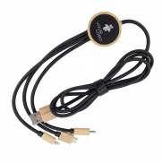 Długi kabel 3w1 z podświetlanym logo LH-ZMU06 - beżowy