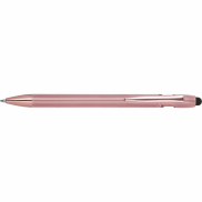 Długopis aluminiowy z recyklingu żelowy touch pen BELO HORIZONTE - różowe złoto