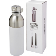 Miedziany izolowany próżniowo bidon Koln o pojemności 590 ml, biały