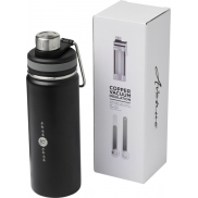 Miedziany, izolowany próżniowo bidon Gessi o pojemności 590 ml, czarny