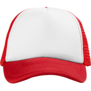 Czapka 5-panelowa Trucker 100 g/m², czerwony, biały