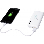 Powerbank Compress o zwiększonej pojemności 10 000 mAh, biały