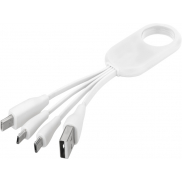 Kabel do ładowania z końcówką USB typu C 4w1 Troup, biały
