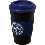 Kubek termiczny z serii Americano® o pojemności 350 ml z uchwytem, czarny, niebieski