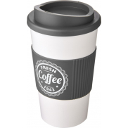 Kubek termiczny z serii Americano® o pojemności 350 ml z uchwytem, biały, szary