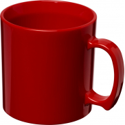 Kubek Standard wykonany z tworzywa sztucznego o pojemności 300 ml, czerwony