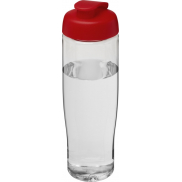 Bidon H2O Tempo® o pojemności 700 ml z wieczkiem zaciskowym, biały, czerwony