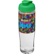 Bidon H2O Tempo® o pojemności 700 ml z wieczkiem zaciskowym, biały, zielony